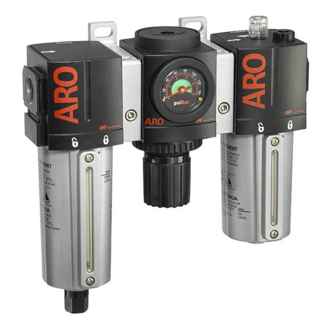 American Lube C38341-811 2000 Series Filter / Regulator / Lubricator 1/2" Module / Air, Automatic Drain