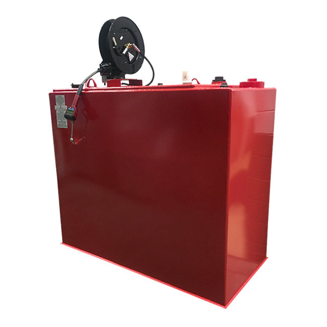 American Lube C500DW-R25D 500-Gallon Double-Wall Cube Tank Package with 5:1 Oil Pump, Digital Metered Control Handle