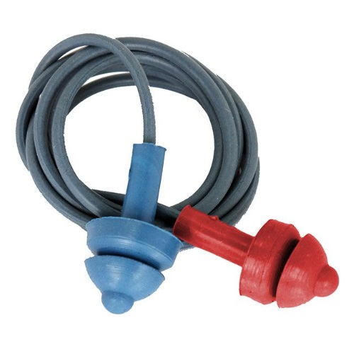 Detectamet 410-P21-S101-X18 Reusable 1 Blue 1 Red Plugs with Blue Cord, 2 Flange, Pack of 200 pcs