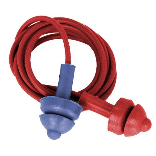 Detectamet 410-P23-S101-X18 Reusable 1 Blue 1 Red Plugs with Red Cord, 2 Flange, Pack of 200 pcs