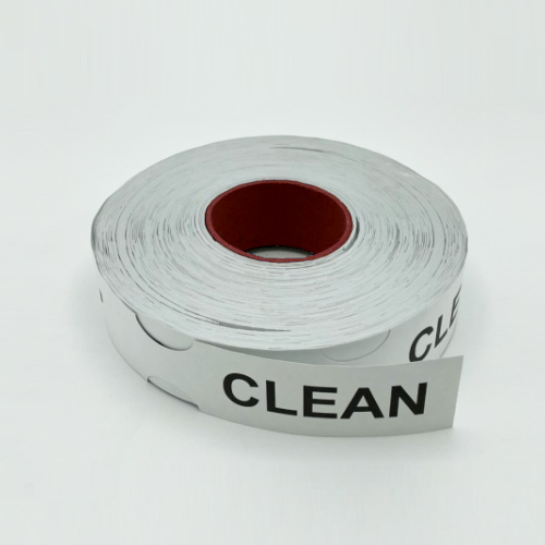 Detectamet 555-P06-S128-X51-C03 Metal Detectable Keyhole Loop Tag, Large (50 x 279mm), White "CLEAN", Detectable Red Core, Pack of 500 pcs