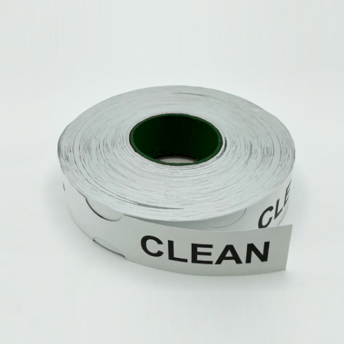 Detectamet 555-P06-S128-X51-C04 Metal Detectable Keyhole Loop Tag, Large (50 x 279mm), White "CLEAN", Detectable Green Core, Pack of 500 pcs