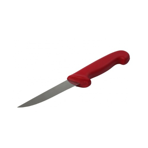 Detectamet 600-T050-S443-P03 Professional Boning Knife with Curved Blade 5", Red, Pack of 10 pcs