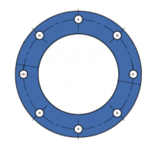 Detectamet Gasket-BS10-H8-P01C Metal Detectable Silicone Gasket, Blue, 13" x 8.7", 8 Holes