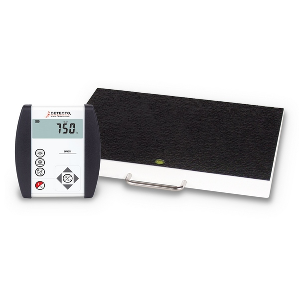 Detecto 6100 Floor Scale, Digital, Portable, 800 lb x .2 lb / 360 kg x .1 kg, 18" x 14" Platform