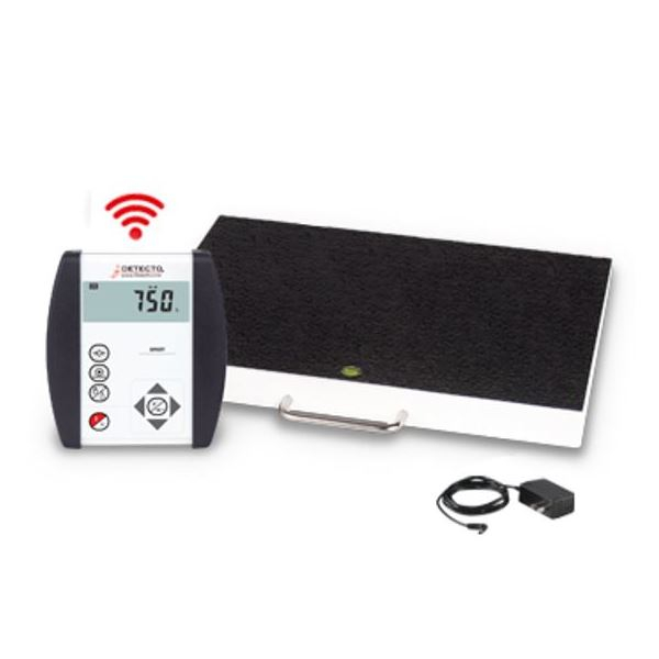 Detecto 6100-C-AC Floor Scale, Portable, 800 lb x .2 lb / 360 kg x .1 kg, 18" x 14" Platform, BT/Wi-Fi, w/ AC Adapter