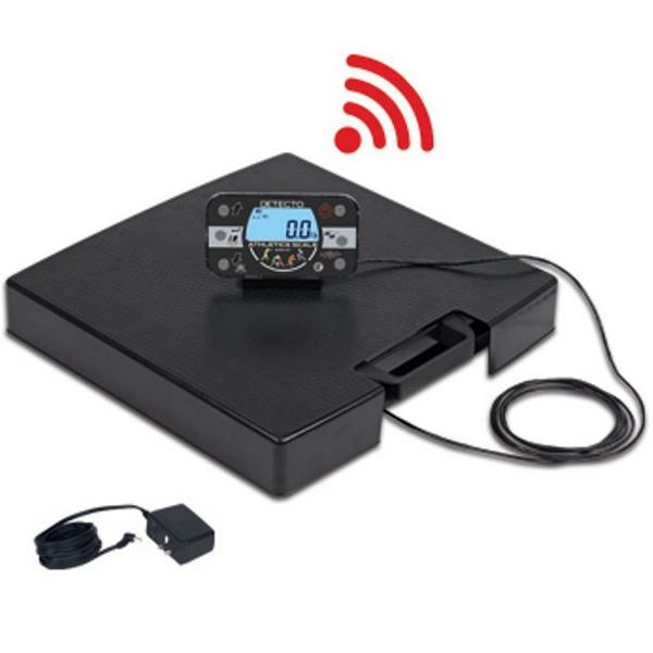 Detecto APEX-AT-C-AC APEX Digital Athletic Scale, 600 lb x 0.1 lb / 300 kg x 0.05 kg, Bluetooth / Wi-Fi, AC Adapter