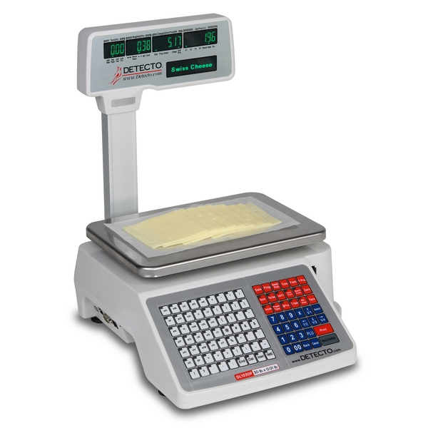 Detecto DL1030P Deli Scale with Integral Printer, Tower Pole Display, 30 lb x 0.01 lb