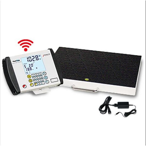 Detecto GP-600-MV1-C-AC Healthcare Scale, Digital, Portable, 600 lb x .2 lb / 270 kg x .1 kg, BT / WiFi, AC Adapter