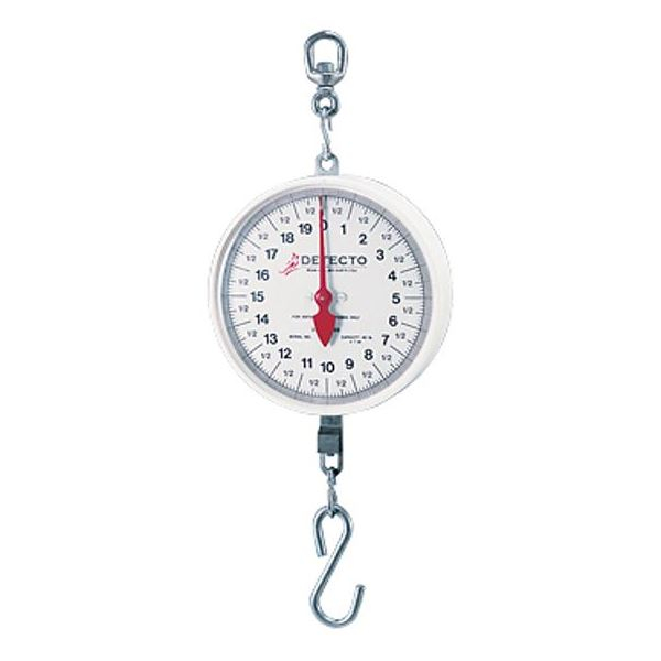 Detecto MCS-20DH Hanging Dial Scale, 20 lb Capacity, Hook, Double Dial