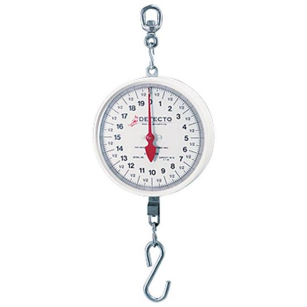 Detecto MCS-40DH Hanging Dial Scale, 40 Lb Capacity, Hook, Double Dial