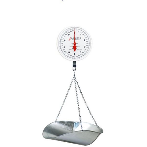 Detecto MCS-40DP Hanging Dial Scale, 40 Lb Capacity, Scoop, Double Dial