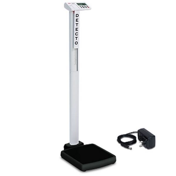 Detecto SOLO-AC Solo Digital Scale, Mechanical Height Rod, 550 lb / 250 kg, AC Adapter, US