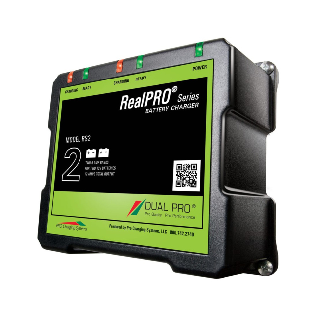 PRO Charging Systems RS2 / IS2 Recreation Industrial Series Charger with 2x12V, 12 Amps of Output, 6 Amps per Bank