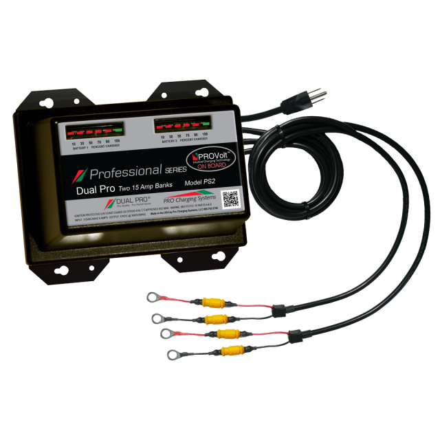 PRO Charging Systems PS2 Professional Series Charger with 2x Independent 12V, 30 Amps of Output, 15 Amps per Bank