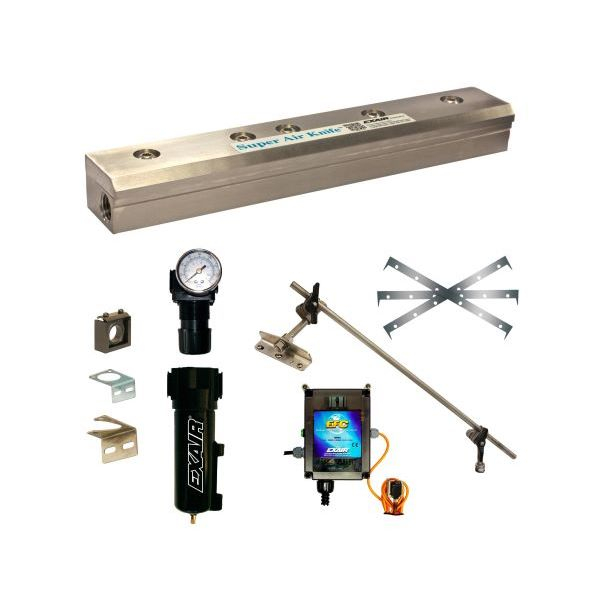 Exair 110212SSDX Deluxe Type 303 Stainless Steel Super Air Knife 12" Kit
