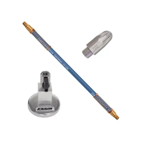 Exair 1103-9386 Mini Super Zinc-Aluminum Air Nozzle with 36" Stay Set Hose and Magnetic Base