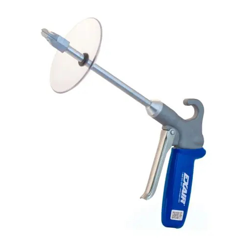 Exair 1229-12-CS Soft Grip Safety Air Gun with 1" Flat Super Air Nozzle, 12" Aluminum Extension Pipe and Chip Shield