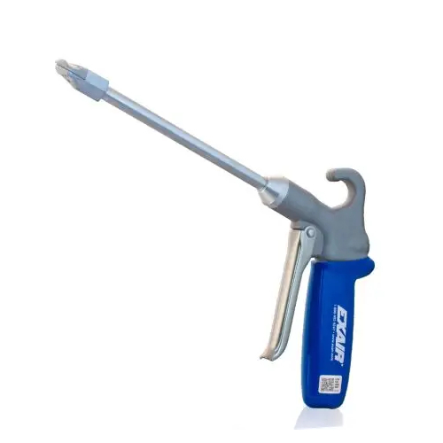 Exair 1229-12 Soft Grip Safety Air Gun with 1" Flat Super Air Nozzle and 12" Aluminum Extension Pipe