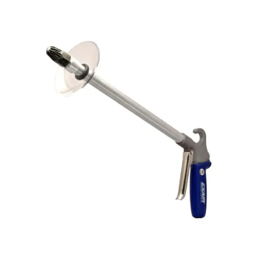 Exair 1250-PEEK-24-CS Soft Grip Safety Air Gun with 3/8 FNPT PEEK Large Super Air Nozzle, 24" Aluminum Extension Pipe and Chip Shield