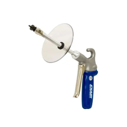 Exair 1296-PEEK-12-CS Soft Grip Safety Air Gun with M4x0.5 PEEK Atto Super Air Nozzle, 12" Aluminum Extension Pipe and Chip Shield