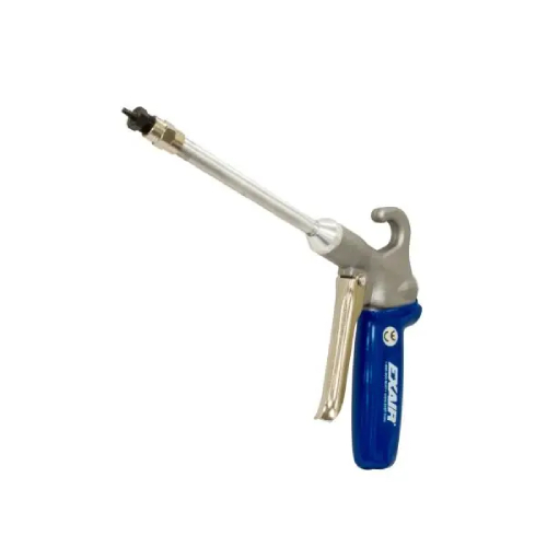Exair 1296-PEEK-6 Soft Grip Safety Air Gun with M4x0.5 PEEK Atto Super Air Nozzle and 6" Aluminum Extension Pipe