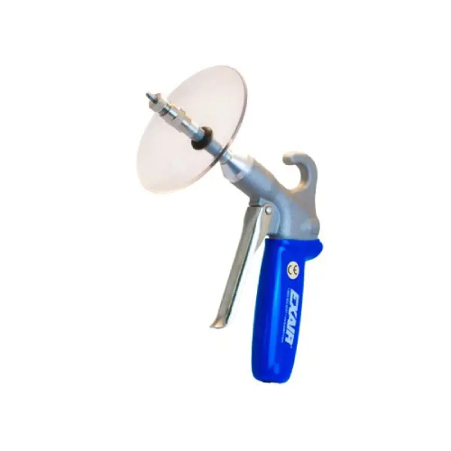 Exair 1296SS-CS Soft Grip Safety Air Gun with M4x0.5 Stainless Steel Atto Super Air Nozzle, Chip Shield
