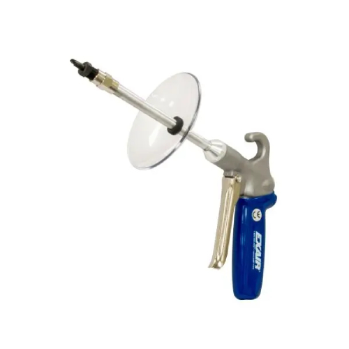 Exair 1297-PEEK-12-CS Soft Grip Safety Air Gun with M5x0.5 PEEK Pico Super Air Nozzle, 12" Aluminum Extension Pipe and Chip Shield