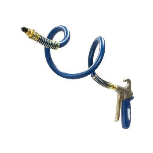 Exair 1297-PEEK-18SSH Soft Grip Safety Air Gun with M5x0.5 PEEK Pico Super Air Nozzle and 18" Stay Set Hose