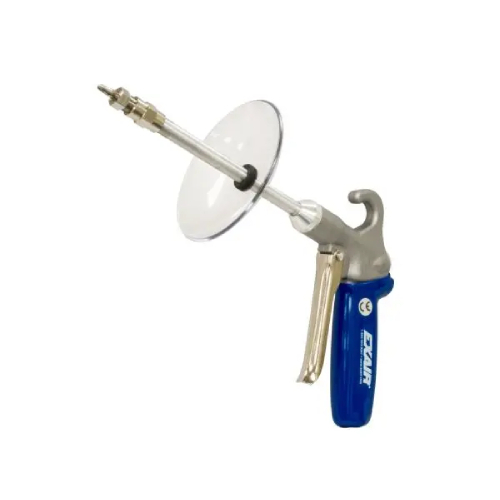 Exair 1297SS-6-CS Soft Grip Safety Air Gun with M5x0.5 Stainless Steel Pico Super Air Nozzle, 6" Aluminum Extension Pipe and Chip Shield