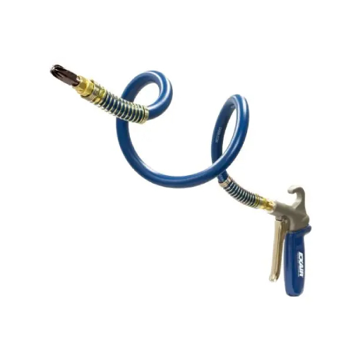 Exair 1299-PEEK-30SSH Soft Grip Safety Air Gun with 1/8 MNPT PEEK Mini Super Air Nozzle and 30" Stay Set Hose