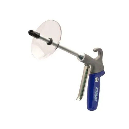 Exair 1299-PEEK-6-CS Soft Grip Safety Air Gun with 1/8 MNPT PEEK Mini Super Air Nozzle, 6" Aluminum Extension Pipe and Chip Shield