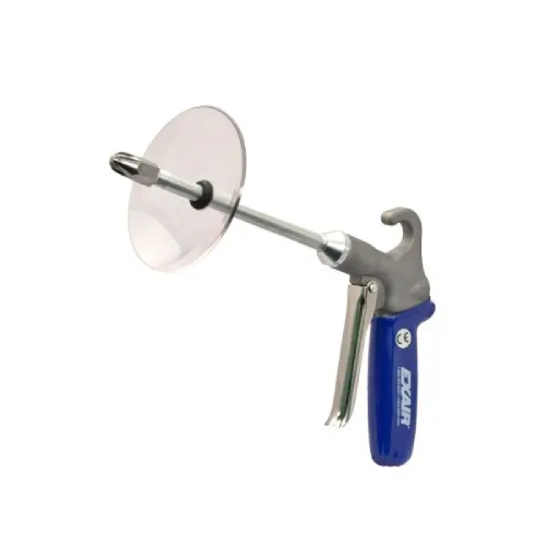 Exair 1299SS-6-CS Soft Grip Safety Air Gun with 1/8 MNPT Stainless Steel Mini Super Air Nozzle, 6" Aluminum Extension Pipe and Chip Shield
