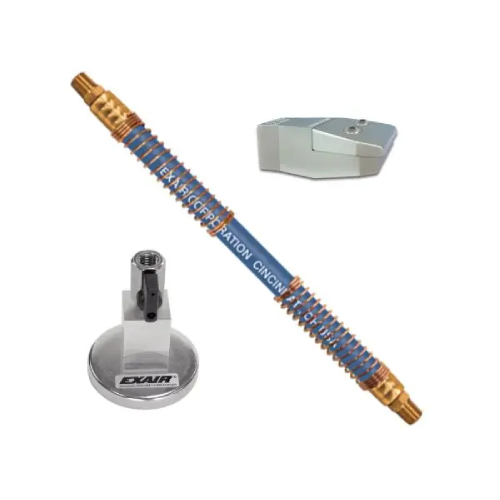 Exair HP1125SS-9336 2" High Power Flat Super Stainless Steel Air Nozzle with 36" Stay Set Hose and Magnetic Base
