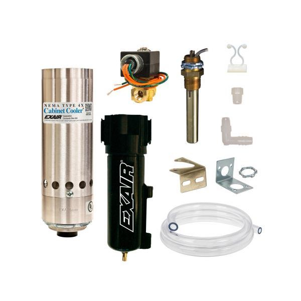 Exair HT4830SS NEMA 4X 2,000 Btu/hr Stainless Steel High Temperature Cabinet Cooler with Thermostat