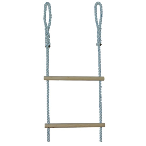 Gemtor 323 Industrial Rope Ladder with Hardwood Rungs, Polyester Rope Side Rails