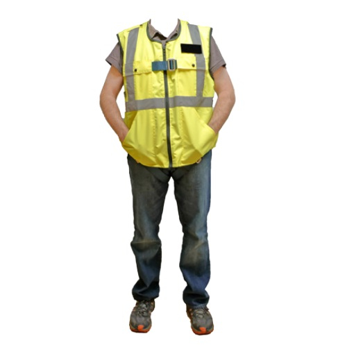 Gemtor 846427-1 Small, Polyester Full-Body Harness Within a Lightweight Reflective, Mesh Vest