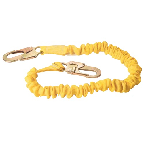 Gemtor D1EL6 Single Leg Stretch Decelerator Lanyard with Standard Locking Snaphook and Harness Attachment
