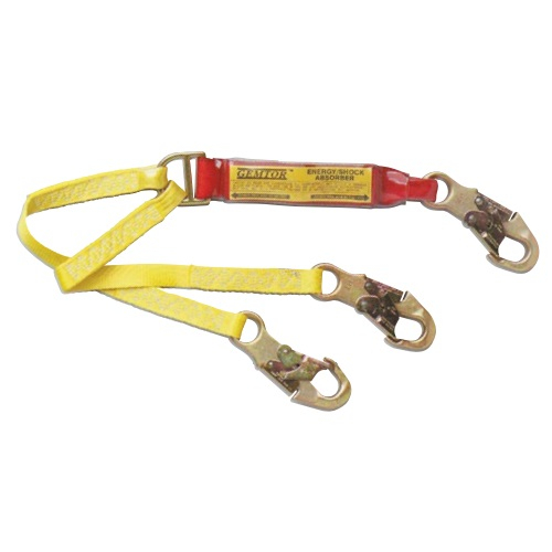 Gemtor SP1101LYZ6 Energy Absorbing Lanyard, 100% Tie-Off, Standart Locking Snaphook, Flat Alloy Steel Locking Snaphooks (Two Ends), 6'