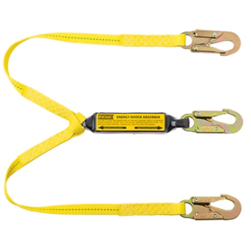 Gemtor VP166-3 100% Tie-off Energy Absorbing Lanyard with Pack, Polyester, 3 ft