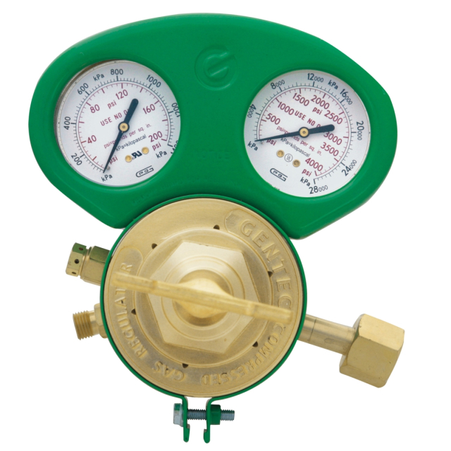 Gentec 152X-80G Single Stage MD Regulator, Oxygen, 100PSI with Gauge Protector
