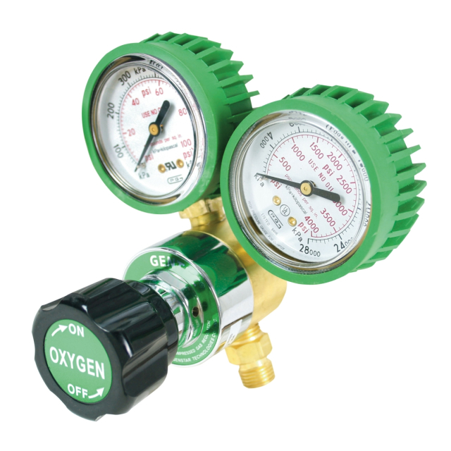 Gentec 210X-80G Single Stage LD Regulator, Rear Entry Oxygen, CGA540, 100PSI