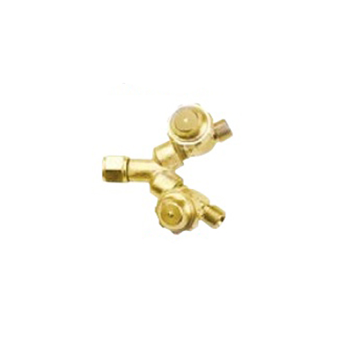 Gentec 24-0111SP Brass Y Connector Oxygen RH with Valves, Skin Package