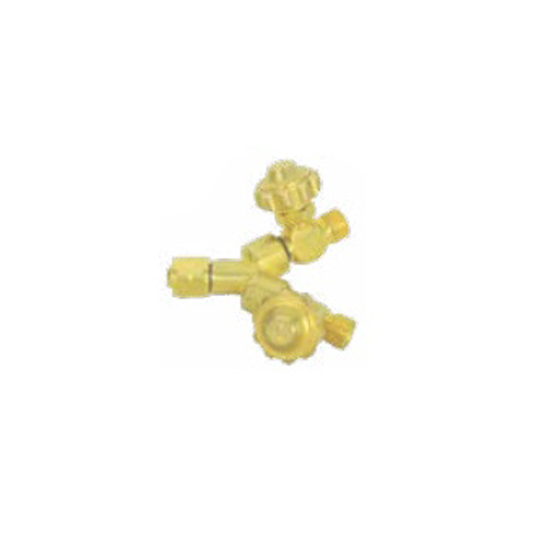 Gentec 24-0112SP Brass Y Connector Acetylene LH with Valves, Skin Package