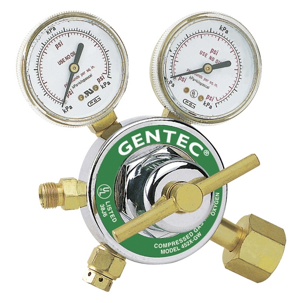 Gentec 452X-175CS Single Stage MD Regulator, Oxygen, 100PSI, Clamshell Package