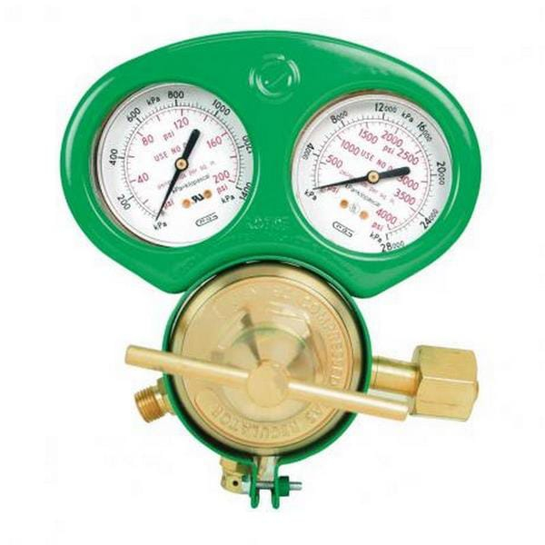 Gentec 853X-125G Single Stage Medium/Heavy Duty Regulator, Oxygen, with Gauge Protector