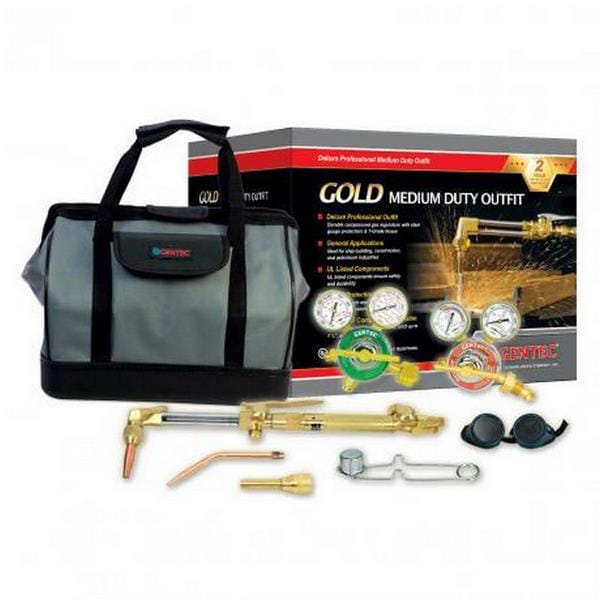 Gentec 4121 EXCALIBUR Gold Series Medium Duty Outfits in Deluxe Tool Bag w/ 452 Regulators, 1 Welding Elbow, w/ Check Valves