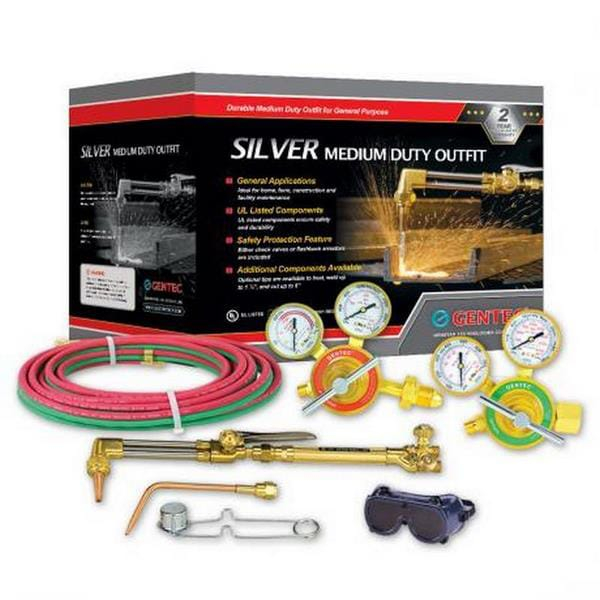 Gentec 7120FA Silver Series Medium Duty Outfits w/ 752 Regulators, Flashback Arrestors