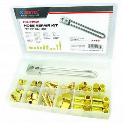 Gentec CK-22SP Hose Repair Kit, "1/4" Fittings w/ C-1 Crimping Tool, Skin Pack