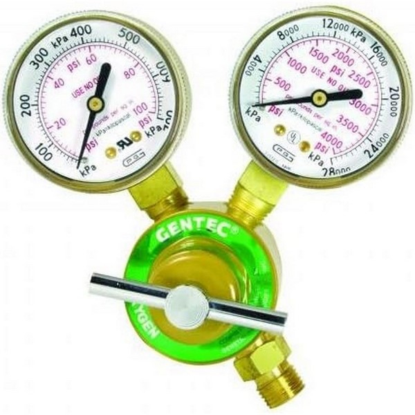 Gentec 710X-80-A Silver Series LD Oxygen Rear Entry Regulator, CGA540 "A"